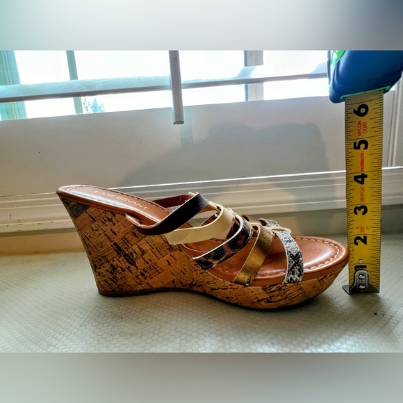Lane Bryant Wedge Slide Sandals Size 9W faux leather cork wedge NWT - Picture 6 of 11